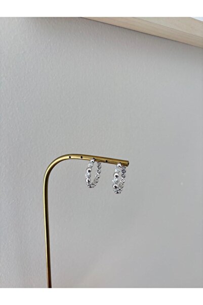 XUPING JEWELRY Special Series Ball Stone Detailed Halka Xp Silver Earrings