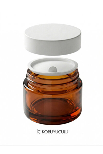 Milea 1 Adet Beyaz Kapaklı Parlak Amber Cam Lip Sleeping Krem Kozmetik El Bakım Seyahat Kavanozu 50 ML