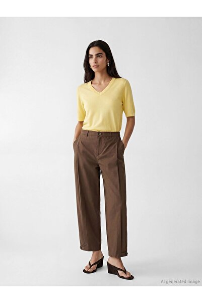 LC Waikiki Lcw Vision High Waist Pleated Women's Fabric Trousers