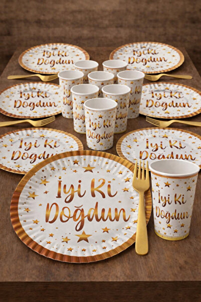 Baloncu Nene Χρόνια Πολλά! Σετ πάρτι γενεθλίων από χαρτόνι με θέμα το Gold St...