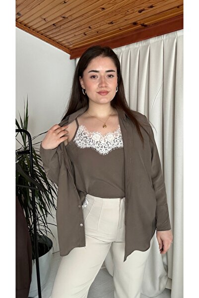 bernafashion butik DANTEL DETAY GÖMLEK