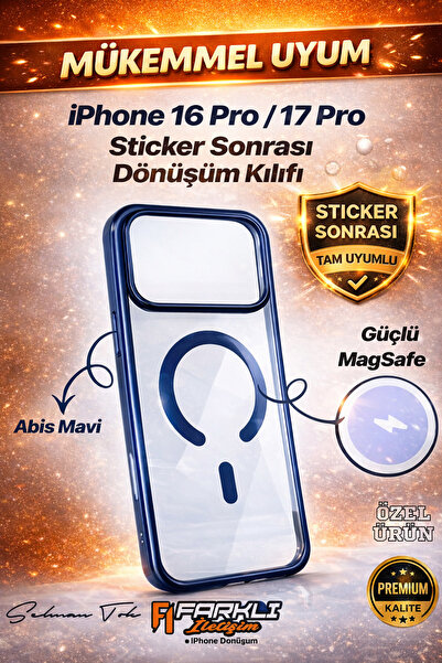 FARKLI İLETİŞİM İPHONE 16 PRO 17 PRO ARKA KAPLAMA STİCKER SONRASI UYUMLU KILIF