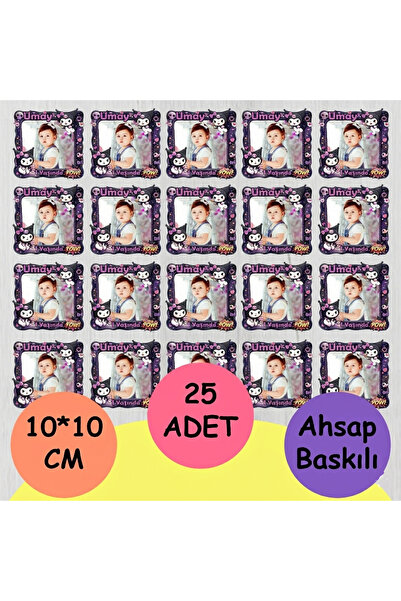 wonderlike Kuromi Figür Fotoğraflı İsim Yazılı Ahşap Magnet Bebek ve Çocuk Do...