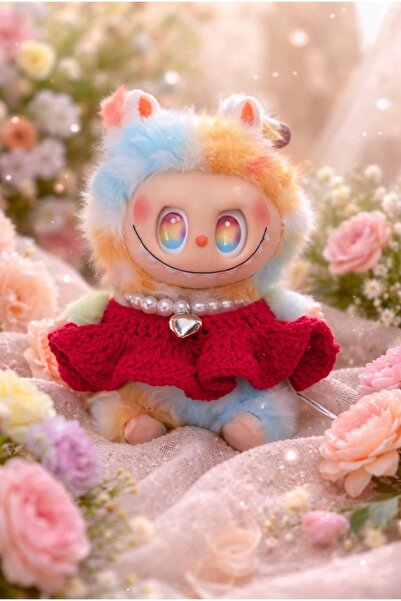 OEM Μπρελόκ Labubu Ουράνιο Τόξο 16 εκ. - Χειροποίητο Ντύσιμο