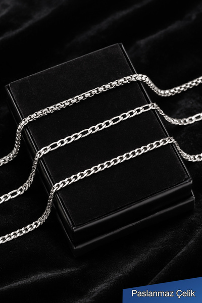 THE Steel طقم أساور رجالية من الفولاذ المقاوم للصدأ مكون من 3 قطع (مع علبة)
