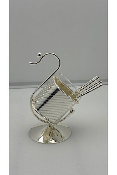 ALMASA 6 Sugar Spoons with Silver Spoon Holder
