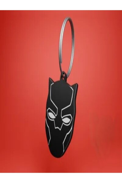 3Didi 3D Printed Black Panther Mask Keychain - Superhero Gift (Black)