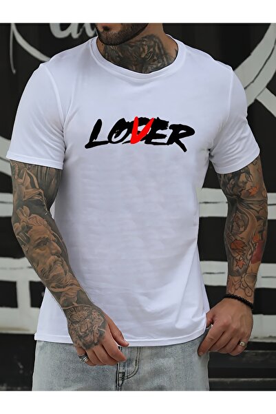 yiou trendy clothing "LOVER LOSER" letter print men's T-shirt