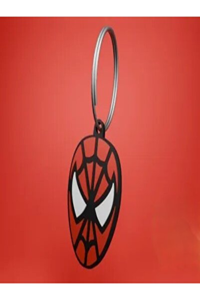3Didi 3D Printed Spider-Man Mask Keychain - Superhero Gift (Red)