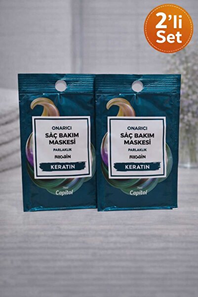 Capitol Keratin + Biotin İçerikli Onarıcı ve Parlaklık Etkili Saç Maskesi 2x25ml