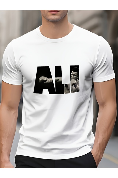 yiou trendy clothing تي شيرت رجالي للملاكمة - تي شيرت مزين بطباعة حروف "ALI" ...