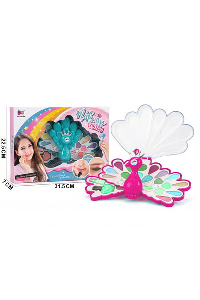 iTajir Sparkling Peacock Makeup Set for Kids - Safe, All-In-One Beauty Case w...