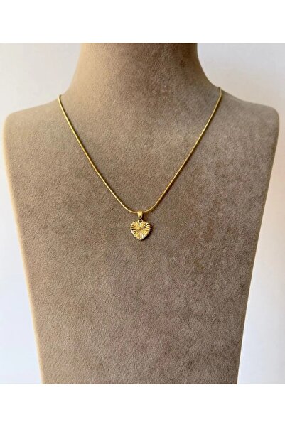 Haziran Accessory, Clover Model Heart Shape Steel Necklace