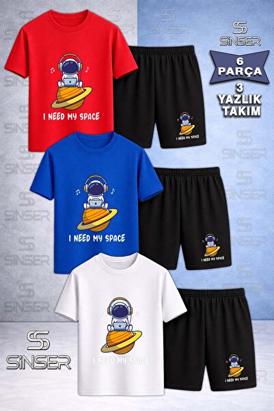 SS SİNSER Children's Astronaut Space Planet Superior Custom Printed Crew Neck...