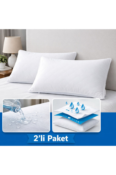 Artiva Home Collection ||PAMUKLU|| 2 Adet Micro Sıvı Geçirmez Yastık Alezi | ...