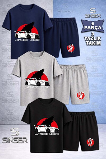 SS SİNSER Children's Car Tokyo White Japanese Writing Custom Printed Crew Nec...