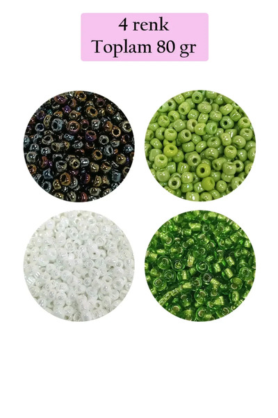 Generic Brand خرز رمل زجاجي مصبوب (8/0) 3 مم - 4 ألوان - إجمالي 80 جرام - BNC418