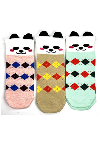 DYZSTAR 3 Pairs of Dog-Themed 3D Eared Cotton Dyzstarse Women's Ankle Socks