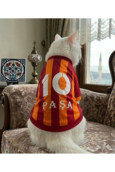 PuluPulu İsim ve numara yazdırılabilen Sarı kırmızı kedi ve köpek forması kıy...