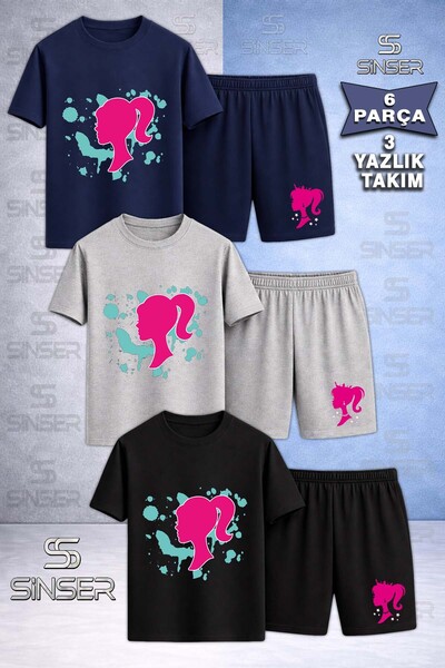 SS SİNSER Children's Princess Head Turquoise Painted Custom Printed Crew Neck...