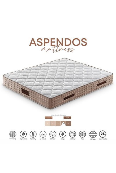 KUMSHOME ASPENDOS Ultra Full Ortopedik Yaylı Yatak, Soft Sünger, Pamuklu Örme...