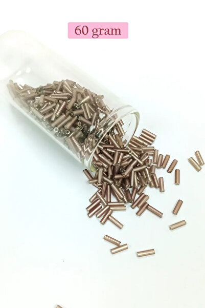 Generic Brand خرز قطع الأنابيب الطويلة قطر 2 مم طول 10 مم - 60 جرام - بيج داك...