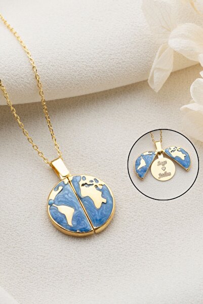 Silvano Jewelry 925 Ayar Gümüş Açılabilen İsimli Dünya Kolye