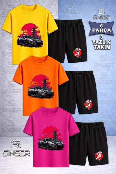 SS SİNSER Children's Car Tokyo White Japanese Writing Custom Printed Crew Nec...