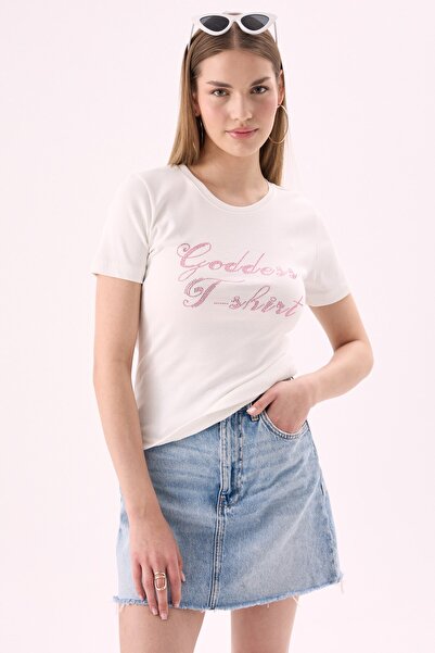 CrepTekstil Дамска тениска Crep с принт  "Богиня Духовен камък ", с кръгло де...