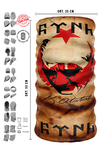 e-Taktik Seljuk Eagle, Atatürk and Moon Star Patterned Gokturkish Neck Collar...