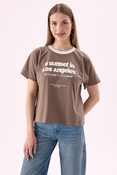 CrepTekstil Tricou oversize pentru femei Crep, Los Angeles Sunset, cu mâneci ...