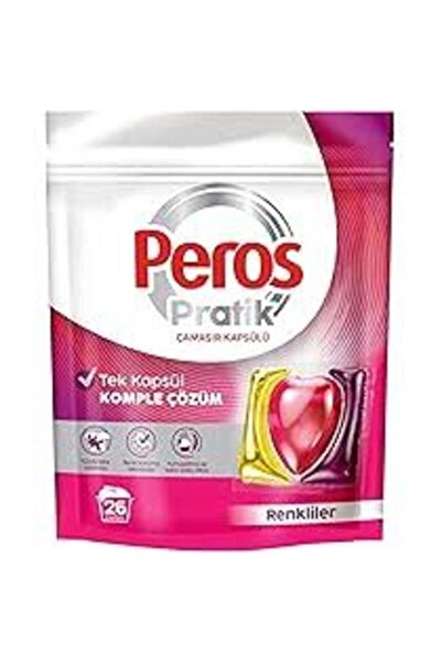 Peros Çamaşır Deterjanı Tableti (Kapsülü) Renkliler İçin 26 Adet