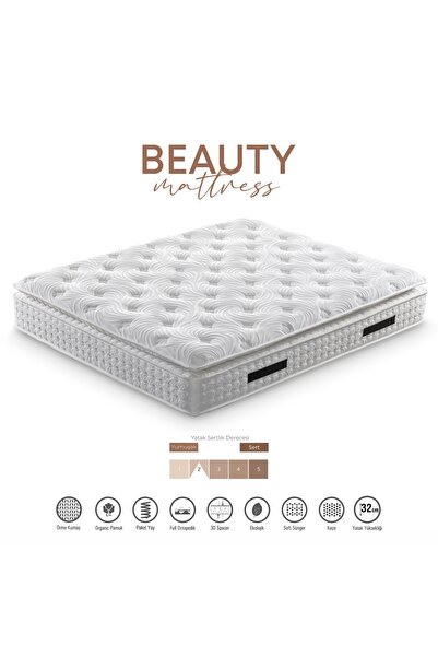 KUMSHOME BEAUTY Ultra Full Ortopedik Pedli Yaylı Yatak, Soft Sünger, Pamuklu ...