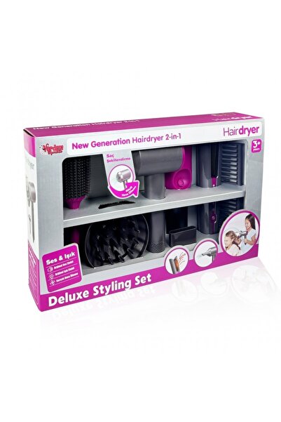 BBYTOYS Sesli ve Işıklı Lüks Saç Bakım Seti – Oyuncak Saç Kurutma, Düzleştirici.