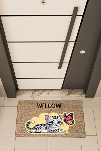 Dormot High-Quality Digital Printing, Standard Welcome Butterfly Kitten Theme...