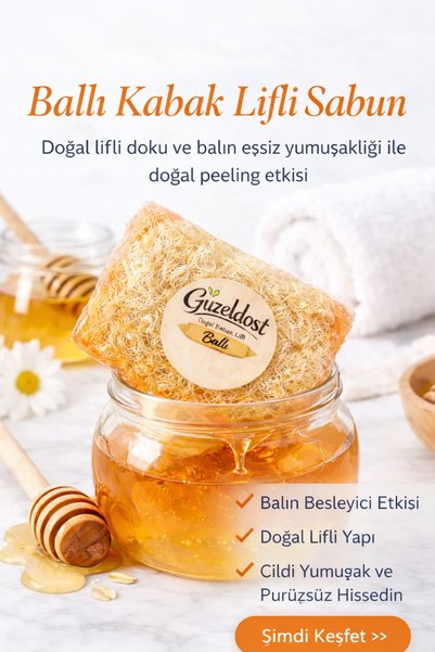 Güzeldost Honey Pumpkin Fiber Soap with Natural Exfoliating Effect for Skin Cleansing and Softening