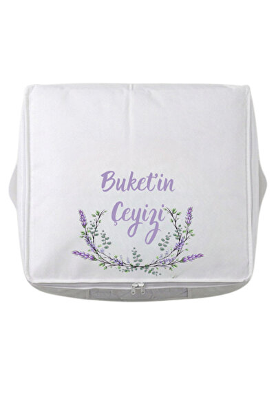 EGGBABY Gelin İsmi Yazılı Büyük Boy Çeyiz Hurcu İsme Özel Çeyizlik Bohça Hurcu Pencereli 70*50*25 cm