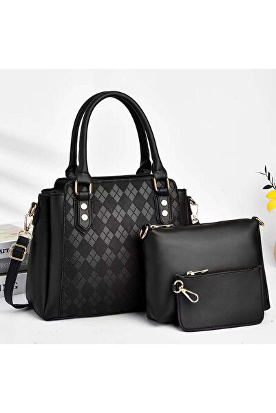 PandH 3-Piece Iustina Faux Leather Handbag - Black - 91
