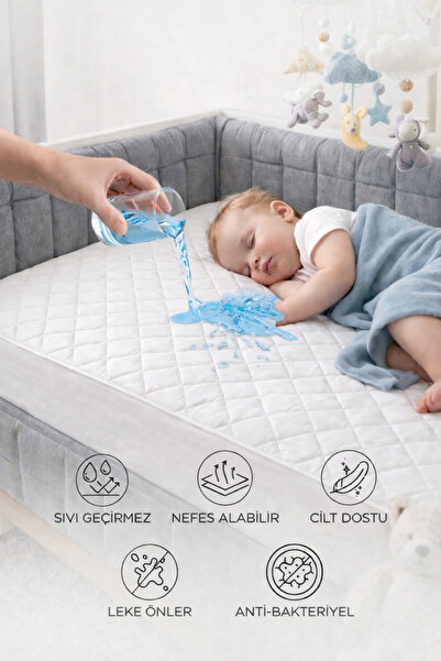 Artiva Home Collection %100 Pamuk | Kapitone Sıvı Geçirmez Bebek Alezi | Çocu...