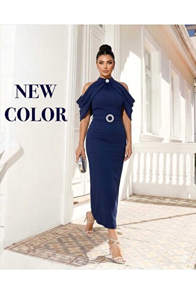 asyadabutik Βραδινό φόρεμα & φόρεμα χορού - Ναυτικό μπλε - Μπαρμπέλα