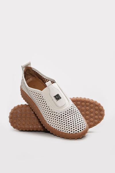 Ayakkabıhane Γνήσιο δέρμα εσωτερικά και εξωτερικά Μπεζ γυναικεία casual καθημ...