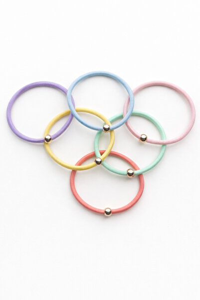 6-Piece Soft Color Hair Elastic Daily Use Soft Buckle Set