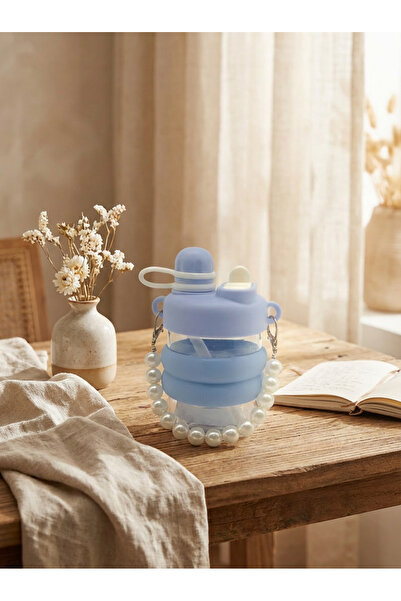 Finelook Elegant Pearl Handle Kids Water Bottle with Straw – Leakproof Portab...