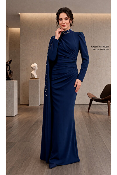 PERADO Λιτό βραδινό φόρεμα - Ναυτικό μπλε - Μακρύ