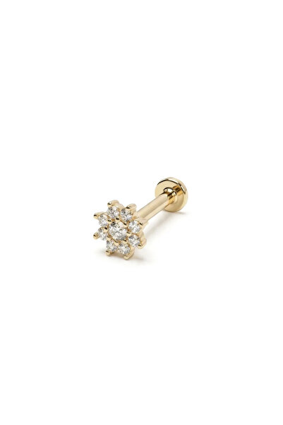 Giallo Lusso 14 Ayar Altın Kar Tanesi Modeli Çiçek Conch Piercing