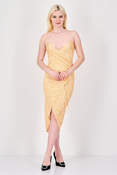 Don't Call Me Jennyfer Women Floral Print Midi Dress, Orange