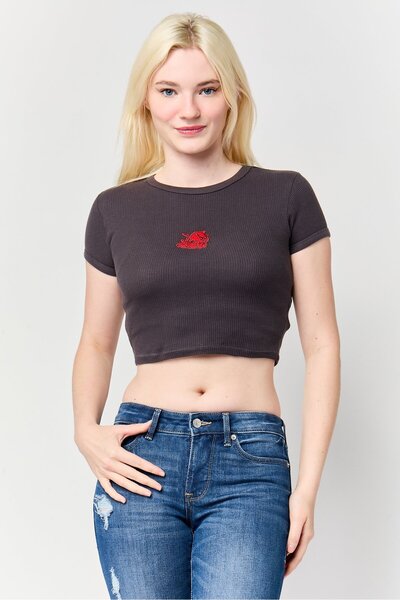 Don't Call Me Jennyfer DCMJ x Hot Stuff Women Crew Neck Short Sleeve Embroide...