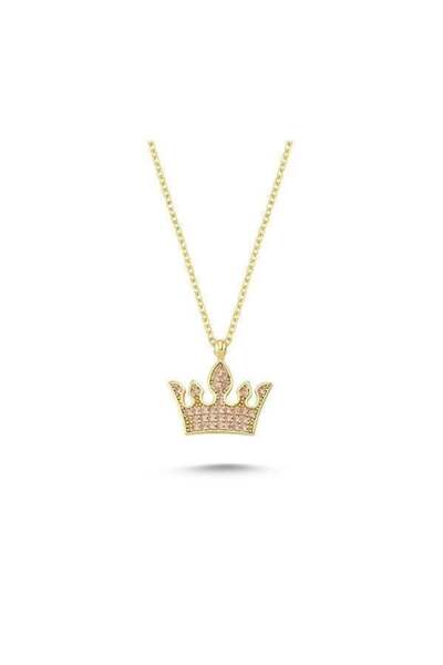 Dalis Pink Jewelled Crown Model Necklace