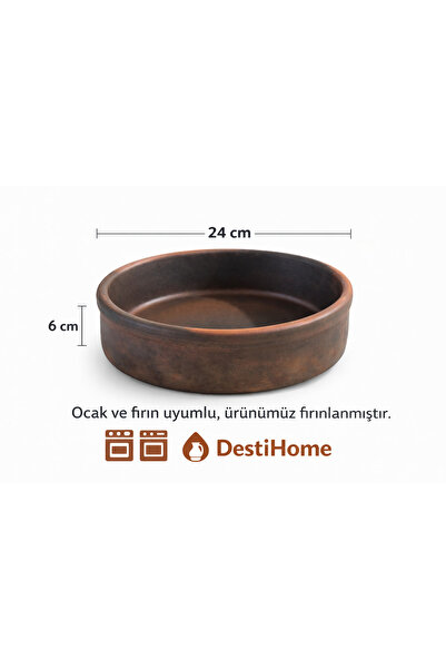 DestiHome Doğal Elyapımı Ocak Ve Fırın Uyumlu Tava(24x6cm)