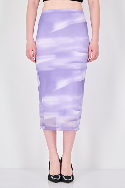 Don't Call Me Jennyfer Women Textured Midi Skirts, Lavender